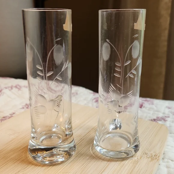 Oberglas Vintage Cordial/Aperitif Or Nitecap Floral Etched  Glass Austria - Picture 4 of 4